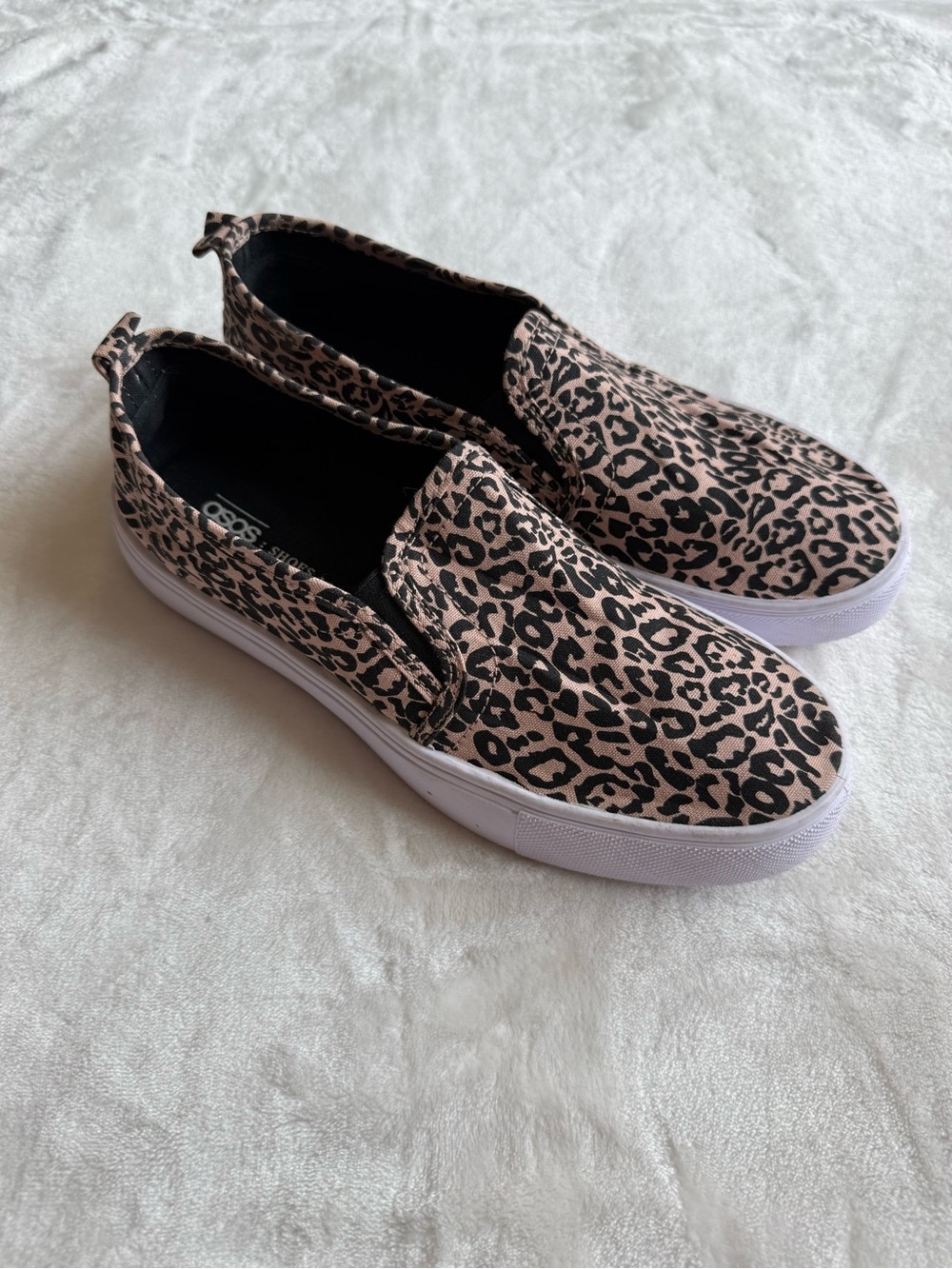 ASOS Leopard-Print Slip-On Sneakers in Blush and Black - Picture 6 of 7